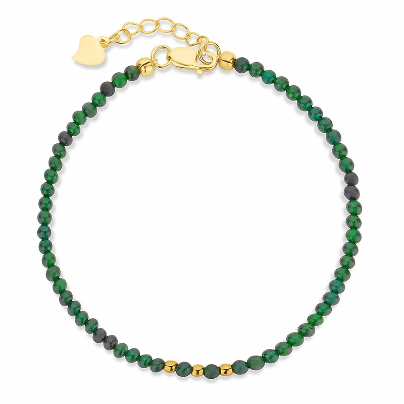 dünnes Armband mit Schmuckstein und 3 hematite - Loom Stones - Enge Armbänder