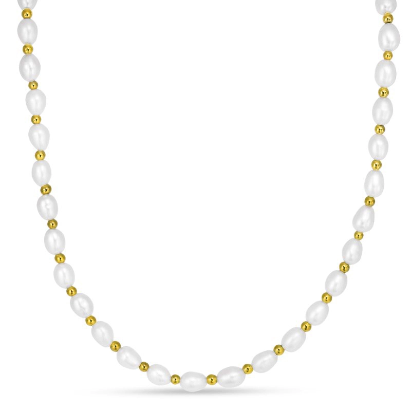 hematite Halskette mit Süßwasserperle - Perlenschmuck - Schmuckstücke mit Perlen - Schnelle Lieferung