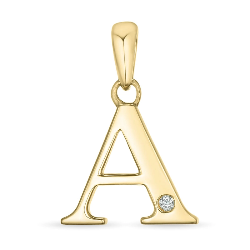 buchstab a Diamant Anhänger in 9 karat Gold 0,01 ct - Schmuck mit Formen