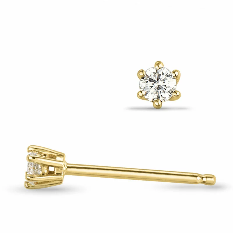 2 x 0,05 ct lab grown Diamant Solitärohrstecker in 9 Karat Gold mit lab grown Diamant - Ohrringe mit Solitär
