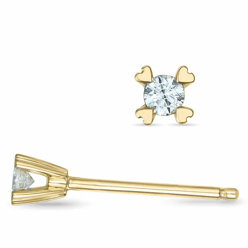 2 x 0,03 ct lab grown Diamant Solitärohrstecker in 9 Karat Gold mit lab grown Diamant - Schmuck - Günstige Schmuck online kaufen hier auf Chanti