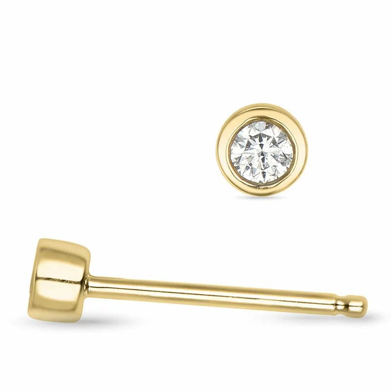 2 x 0,04 ct lab grown Diamant Solitärohrstecker in 9 Karat Gold mit lab grown Diamant - Schmuck - Günstige Schmuck online kaufen hier auf Chanti