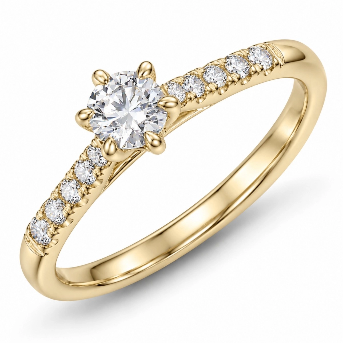 lab grown Diamant Ring in 9 Karat Gold 0,30 ct 0,13 ct - Lab grown Diamanten