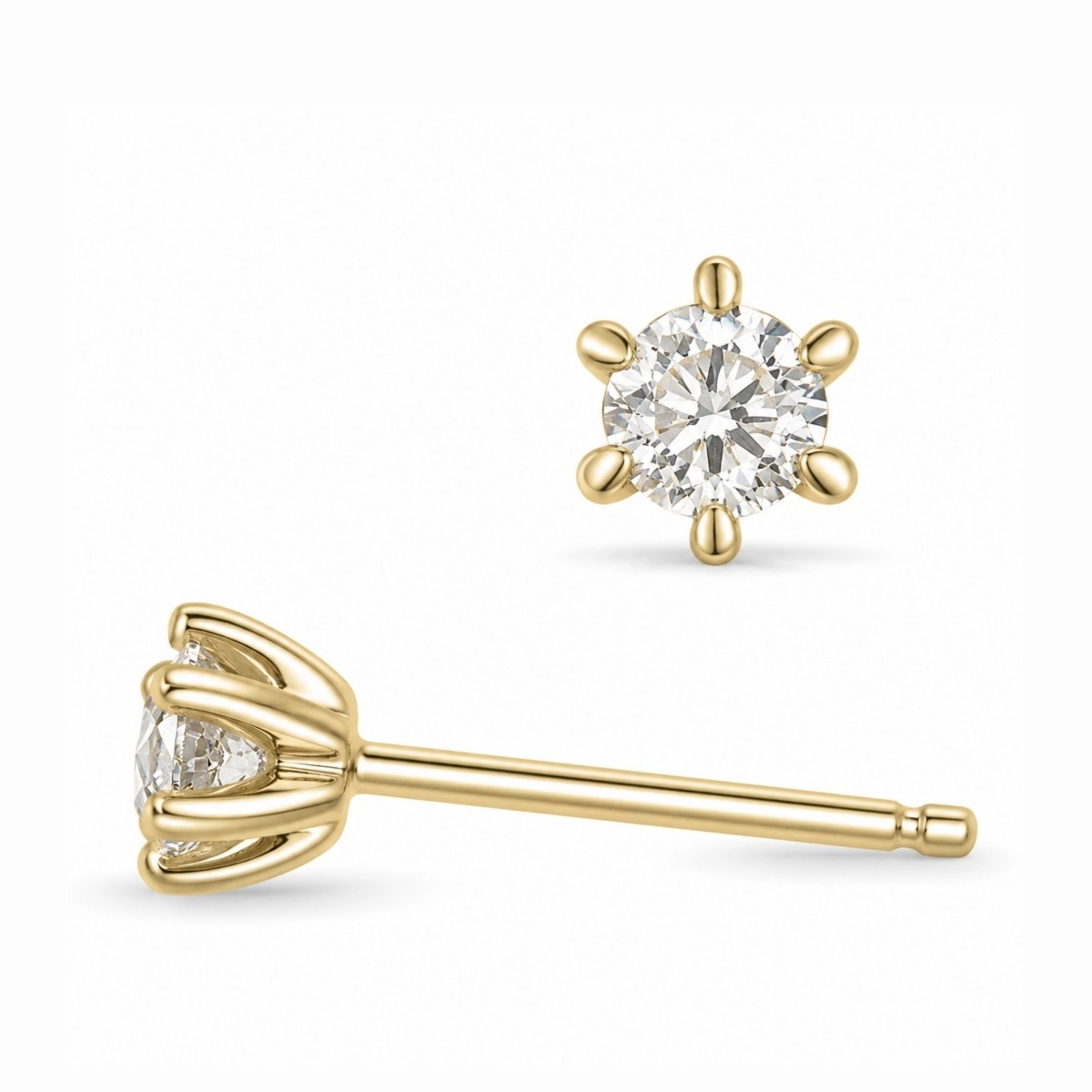 2 x 0,20 ct lab grown Diamant Solitärohrstecker in 9 Karat Gold mit lab grown Diamant (CVD) - Ohrringe mit 2 x 0,20 ct Solitär - Hübsche Ohrringe mit 