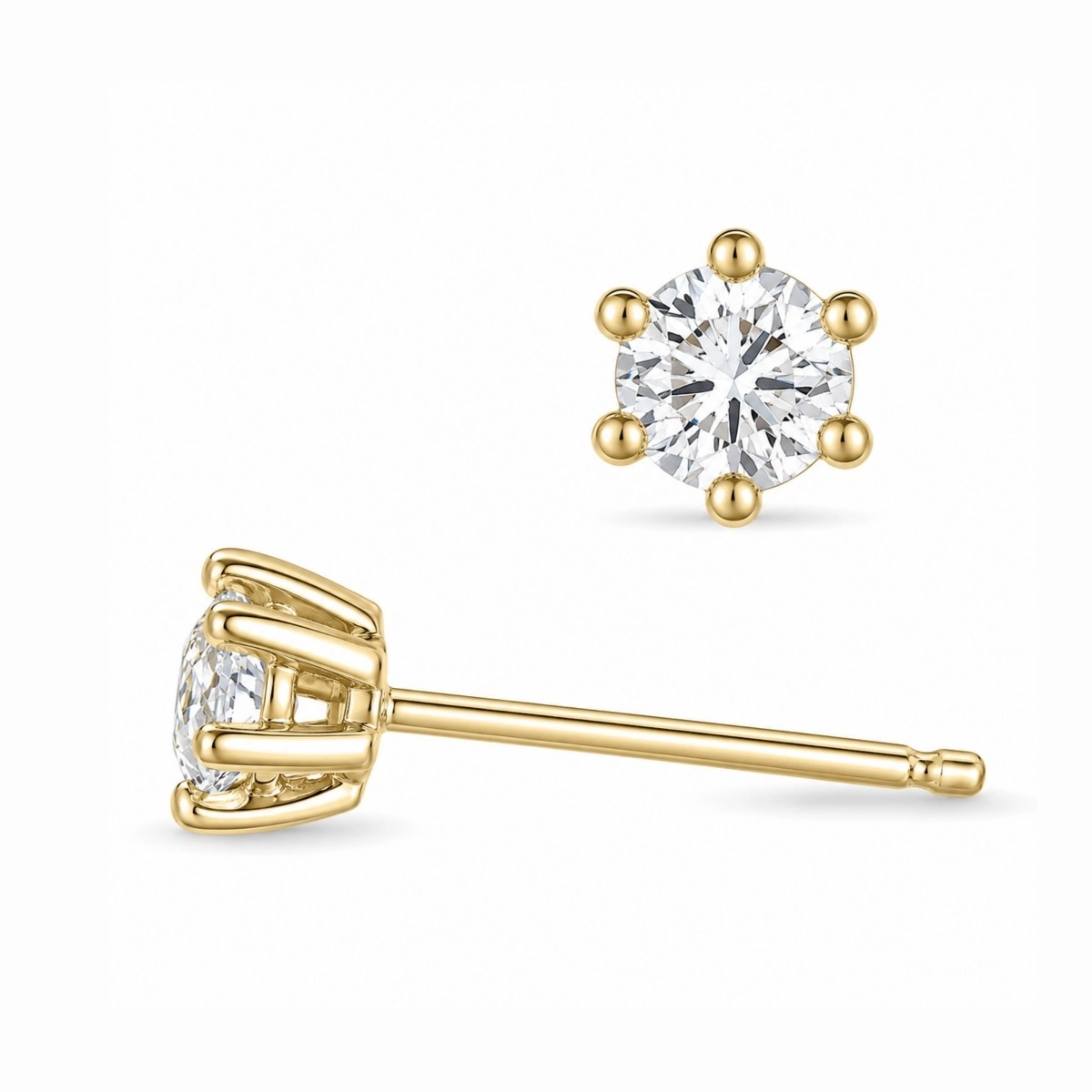 2 x 0,20 ct lab grown Diamant Solitärohrstecker in 9 Karat Gold mit lab grown Diamant - Ohrringe mit 2 x 0,20 ct Solitär - Hübsche Ohrringe mit 