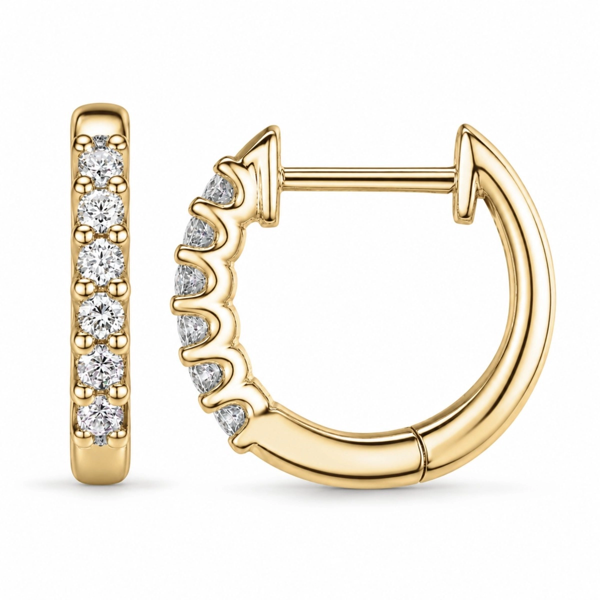13 mm Kreole in 9 Karat Gold mit lab grown Diamant - Schmuck - Günstige Schmuck online kaufen hier auf Chanti
