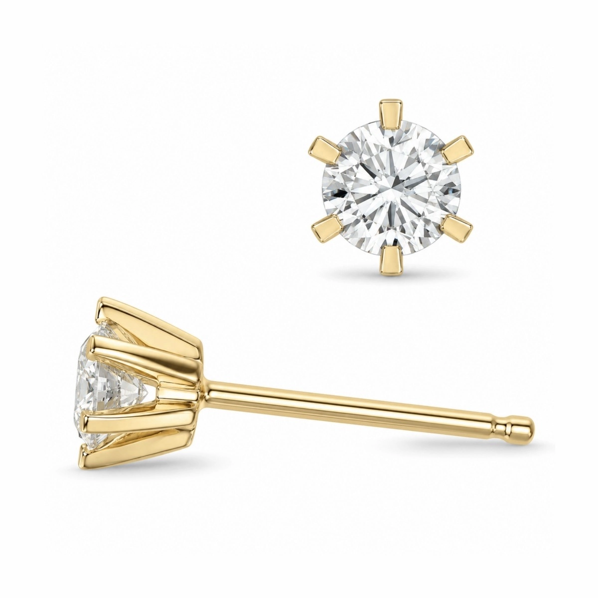2 x 0,20 ct lab grown Diamant Solitärohrstecker in 9 Karat Gold mit lab grown Diamant - Ohrringe mit 2 x 0,20 ct Solitär - Hübsche Ohrringe mit 