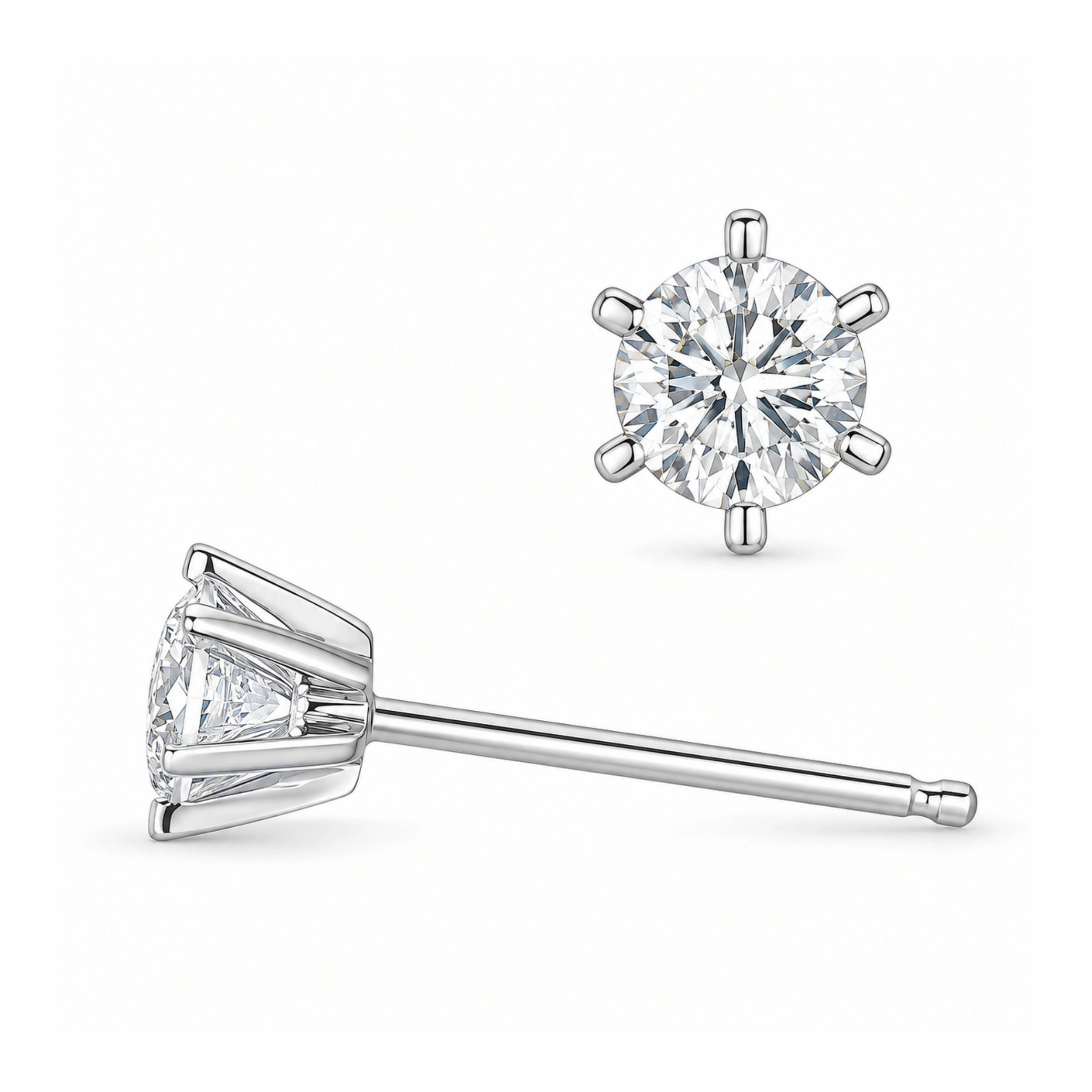 2 x 0,30 ct lab grown Diamant Ohrstecker in 14 Karat Weißgold mit lab grown Diamant - Ohrringe