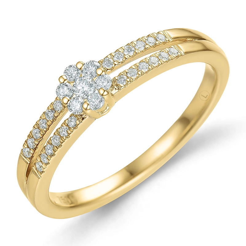 lab grown Diamant Ring in 14 Karat Gold 0,21 ct - Lab grown Diamanten