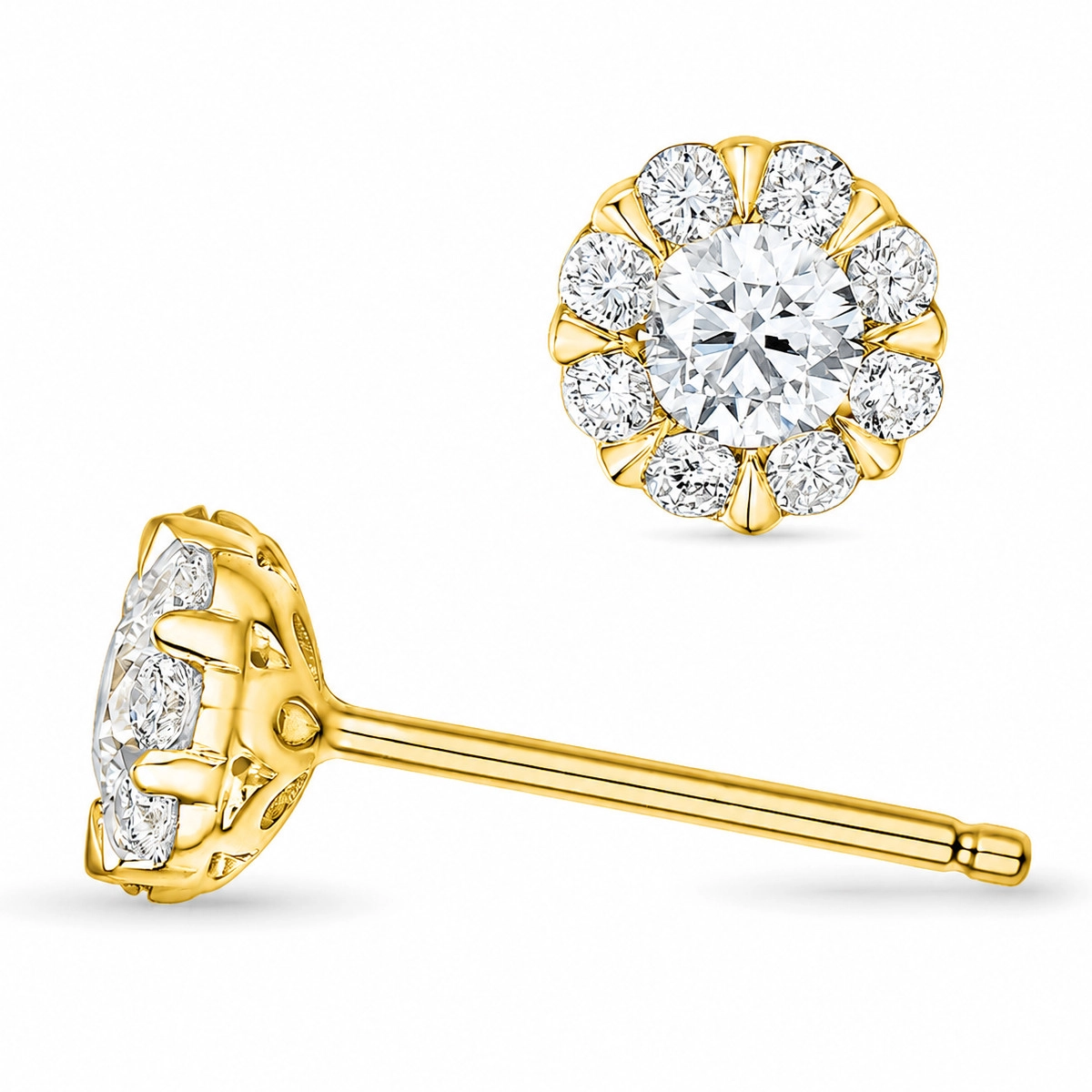 Ohrstecker in 14 Karat Gold mit lab grown Diamant - Schmuck - Günstige Schmuck online kaufen hier auf Chanti