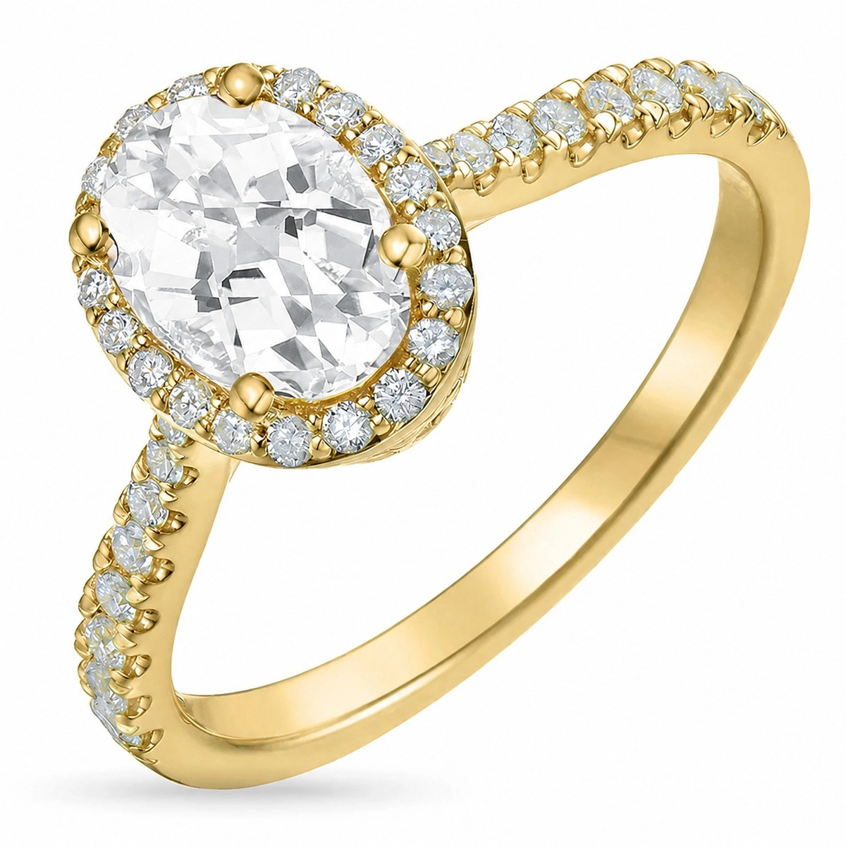 ovaler lab grown Diamant Ring in 14 Karat Gold 1,0 ct 0,33 ct - Schmuck - Günstige Schmuck online kaufen hier auf Chanti
