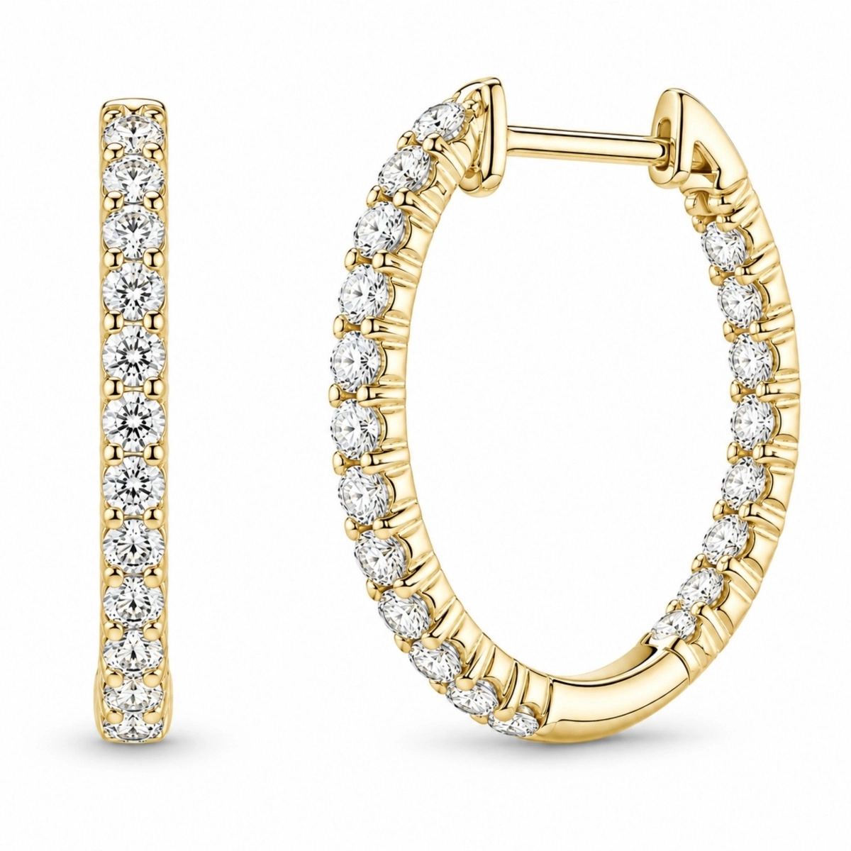 Kreole in 14 Karat Gold mit lab grown Diamant (CVD) - Schmuck - Günstige Schmuck online kaufen hier auf Chanti