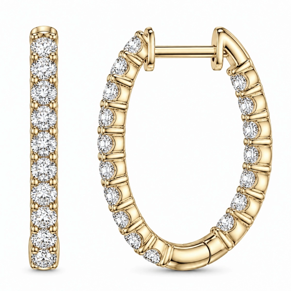 Kreole in 14 Karat Gold mit lab grown Diamant (CVD) - Schmuck - Günstige Schmuck online kaufen hier auf Chanti