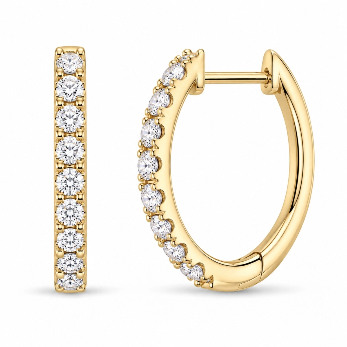 15 mm Kreole in 14 Karat Gold mit lab grown Diamant - Schmuck - Günstige Schmuck online kaufen hier auf Chanti