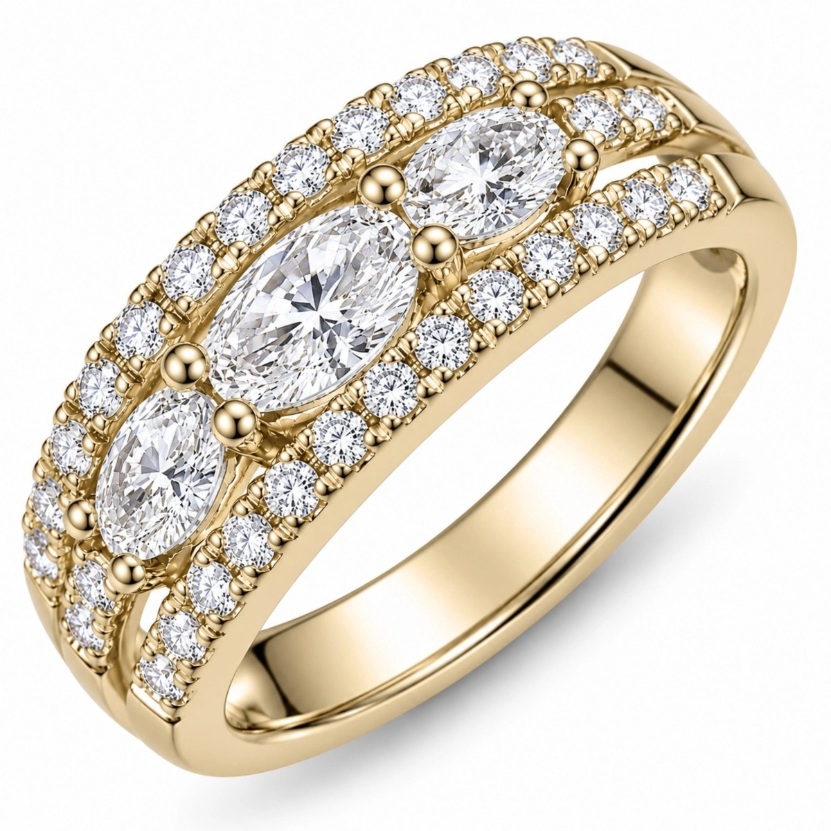 lab grown Diamant Ring in 14 Karat Gold 0,86 ct 0,21 ct - Schmuck - Günstige Schmuck online kaufen hier auf Chanti