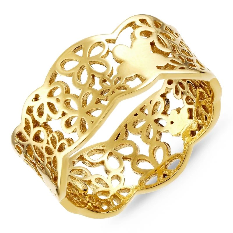 Blumen Ring aus vergoldetem Sterlingsilber - Blumenringe - Schöne Ringe mit Blumen - Bestellen Sie hier