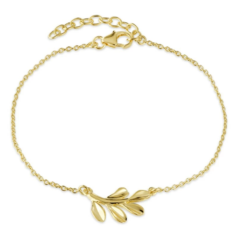 Blatt Armband aus vergoldetem Sterlingsilber - Blatt Schmuck