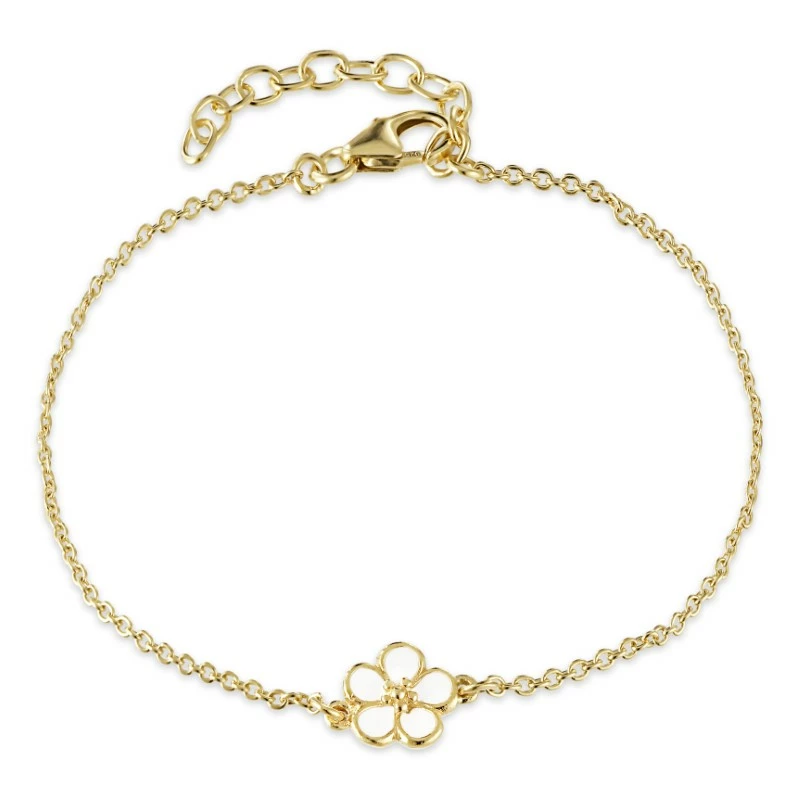 Blumen Armband aus vergoldetem Sterlingsilber - Blumenarmbänder - Tolle Blumenarmbänder online