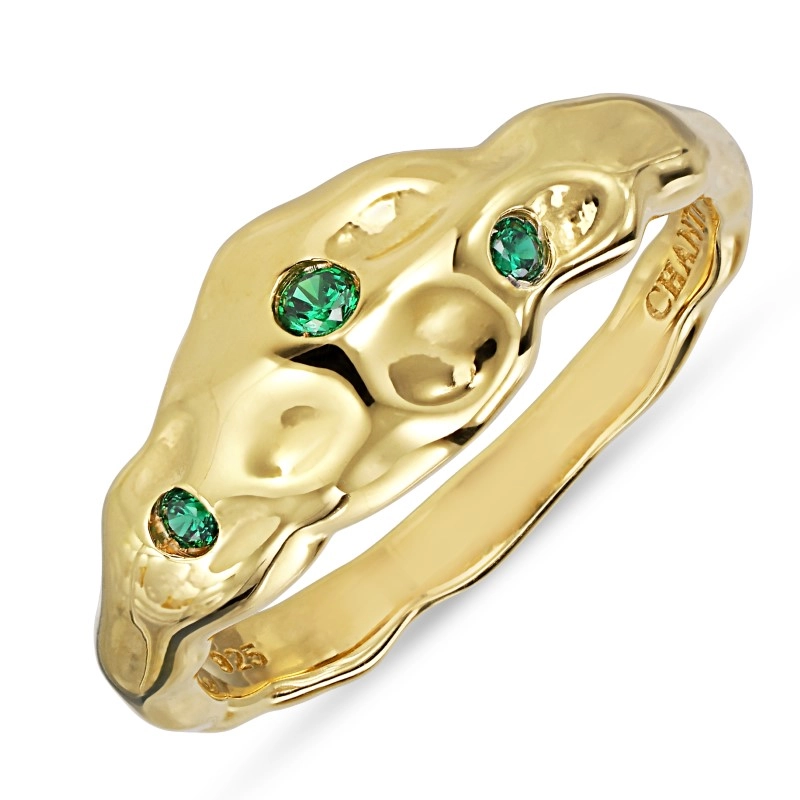 grünem Zirkon Ring aus vergoldetem Sterlingsilber - Zirkonia Ring - Finden Sie stilvollen Zirkon Ringe hier