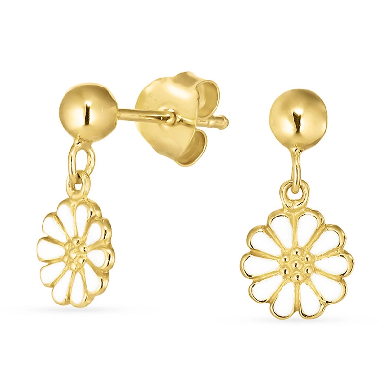 8 mm Marguerite Ohrstecker in vergoldetem Sterlingsilber - Maggie - Maggie