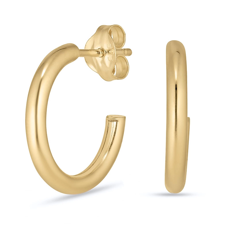 14 mm Halbkreolen in 8 Karat Gold - Gold Collection - Creolen aus Gold - Schöne Gold Creolen zu niedrigen Preisen