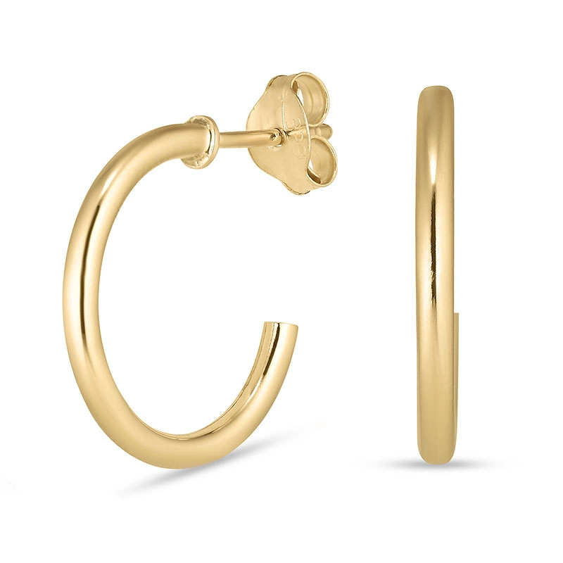 14,5 mm Halbkreolen in 8 Karat Gold - Gold Collection - Creolen aus Gold - Schöne Gold Creolen zu niedrigen Preisen