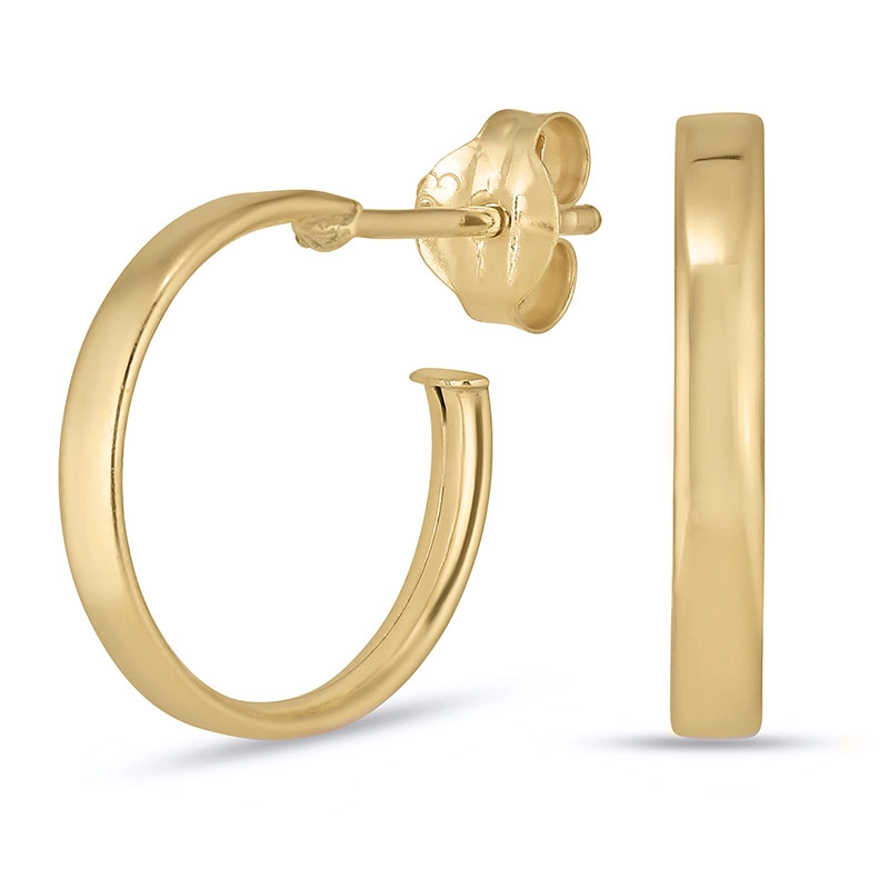13 mm Halbkreolen in 8 Karat Gold - Gold Collection - Creolen aus Gold - Schöne Gold Creolen zu niedrigen Preisen