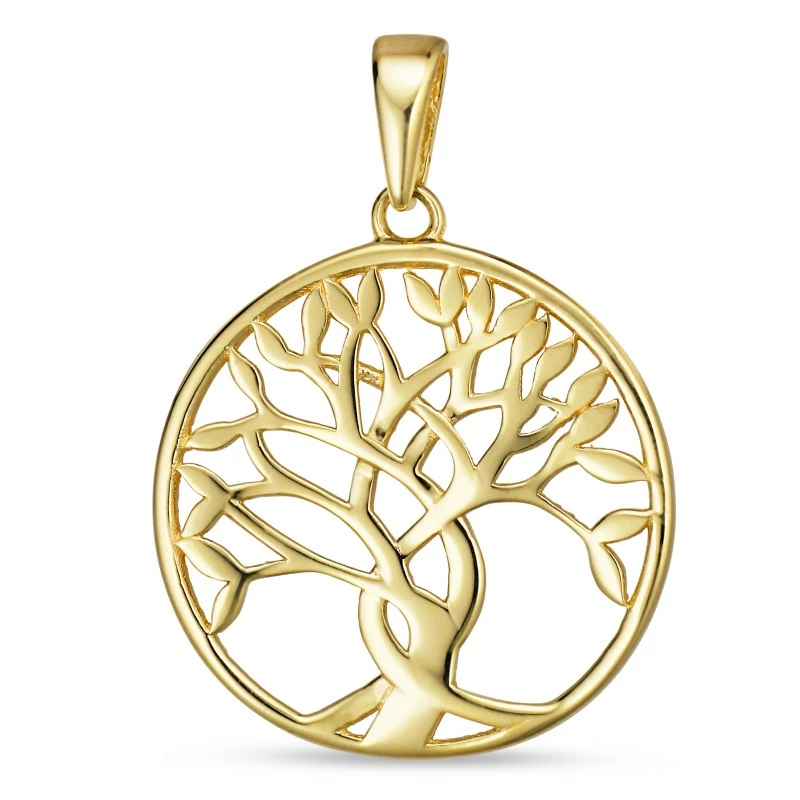 17 mm Lebensbaum Anhänger aus 8 Karat Gold - Gold Collection - Lebensbaum Schmuck