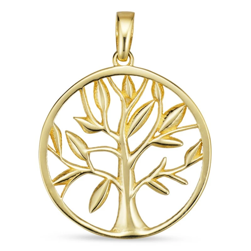 17 mm Lebensbaum Anhänger aus 8 Karat Gold - Gold Collection - Lebensbaum Schmuck