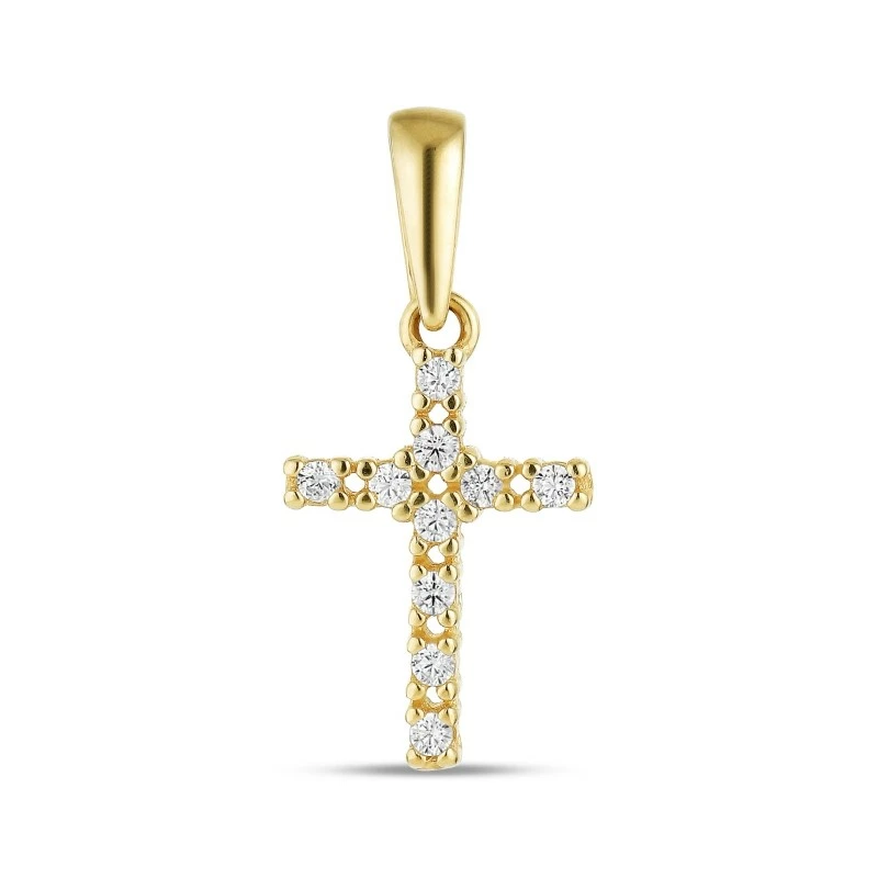Kreuz Zirkon Anhänger aus 8 Karat Gold - Amoré - Schmuck mit Formen