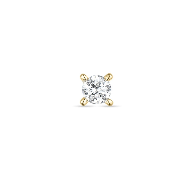 1 x 0,08 ct Diamant Solitärohrstecker in 14 Karat Gold mit Diamant - Ohrringe mit Solitär