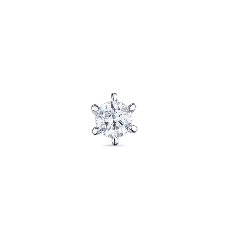 1 x 0,08 ct Diamant Solitärohrstecker in 14 Karat Weißgold mit Diamant - Ohrringe mit Solitär