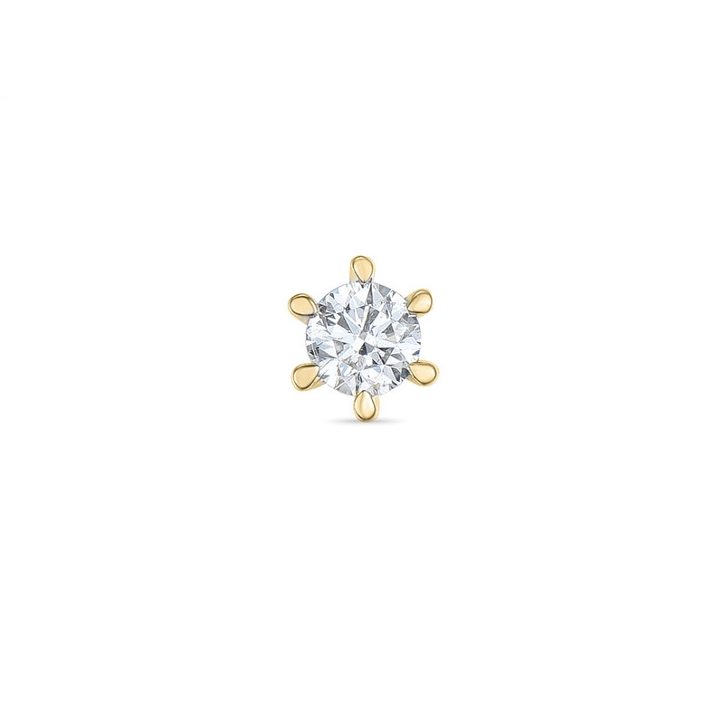 1 x 0,09 ct Diamant Solitärohrstecker in 14 Karat Gold mit Diamant - Ohrringe mit Solitär