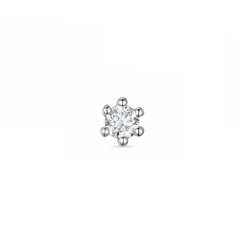 1 x 0,08 ct Diamant Solitärohrstecker in 14 Karat Weißgold mit Diamant - Ohrringe mit Solitär