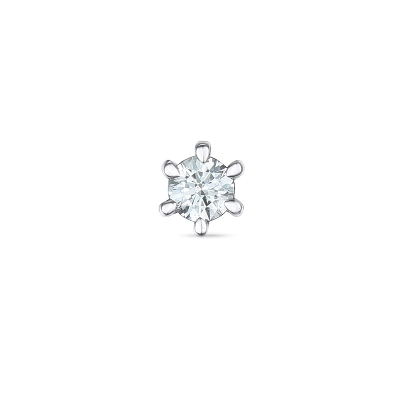 1 x 0,03 ct Solitärohrstecker in 14 Karat Weißgold mit Diamant - Ohrringe mit Solitär