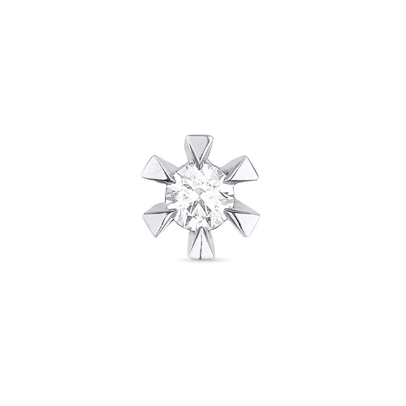 1 x 0,03 ct Solitärohrstecker in 14 Karat Weißgold mit Diamant - Ohrringe mit Solitär