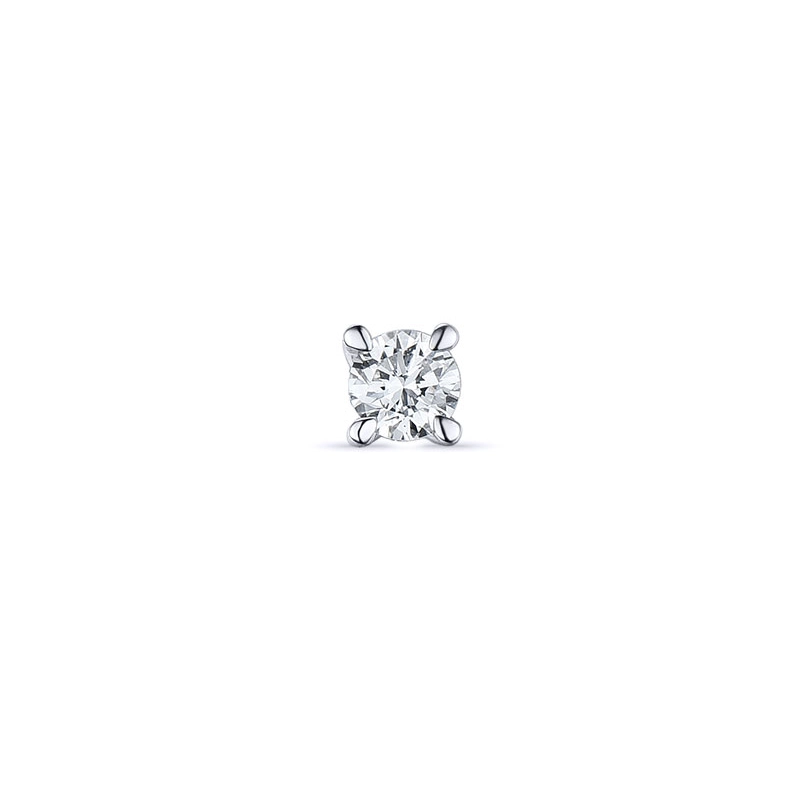 1 x 0,04 ct Solitärohrstecker in 14 Karat Weißgold mit Diamant - Ohrringe mit Solitär