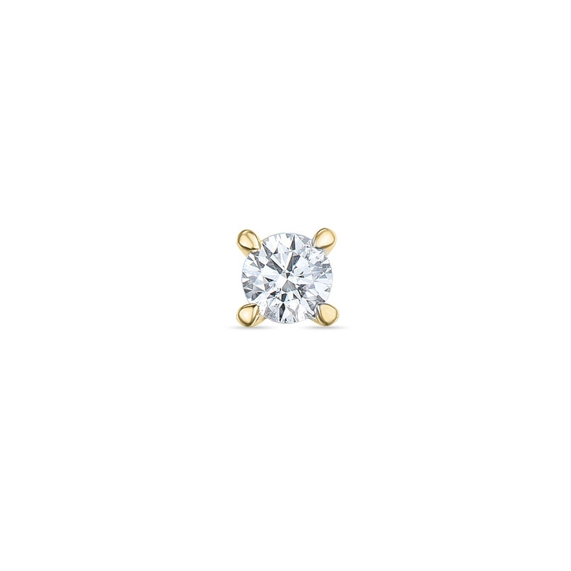 1 x 0,06 ct Diamant Solitärohrstecker in 14 Karat Gold mit Diamant - Weiße Diamant Ohrringe