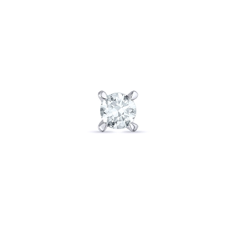 1 x 0,06 ct Diamant Solitärohrstecker in 14 Karat Weißgold mit Diamant - Weiße Diamant Ohrringe