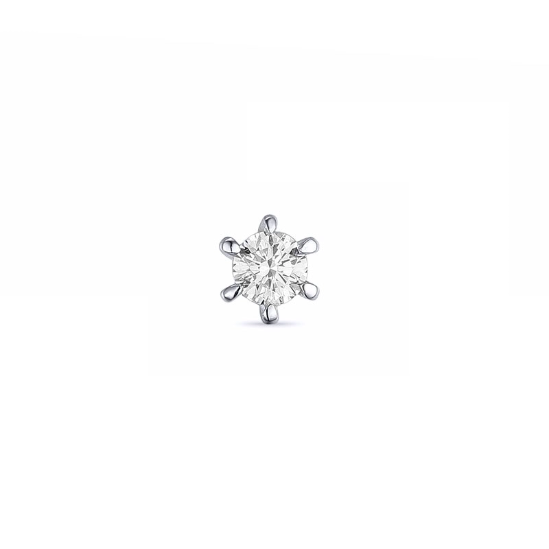 1 x 0,04 ct Solitärohrstecker in 14 Karat Weißgold mit Diamant - Ohrringe mit Solitär