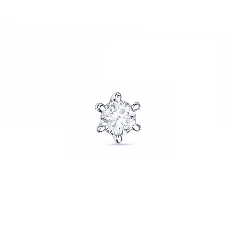 1 x 0,05 ct Solitärohrstecker in 14 Karat Weißgold mit Diamant - Ohrringe mit Solitär