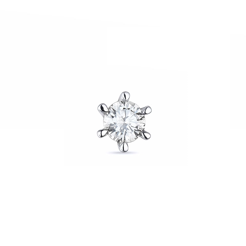 1 x 0,06 ct Diamant Solitärohrstecker in 14 Karat Weißgold mit Diamant - Ohrringe mit Solitär