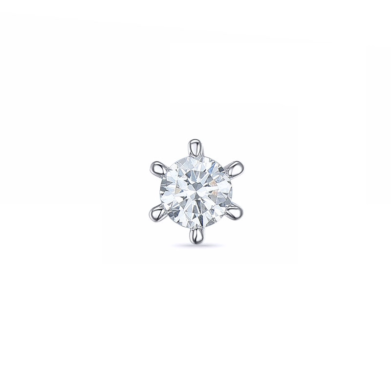 1 x 0,07 ct Diamant Solitärohrstecker in 14 Karat Weißgold mit Diamant - Ohrringe mit Solitär