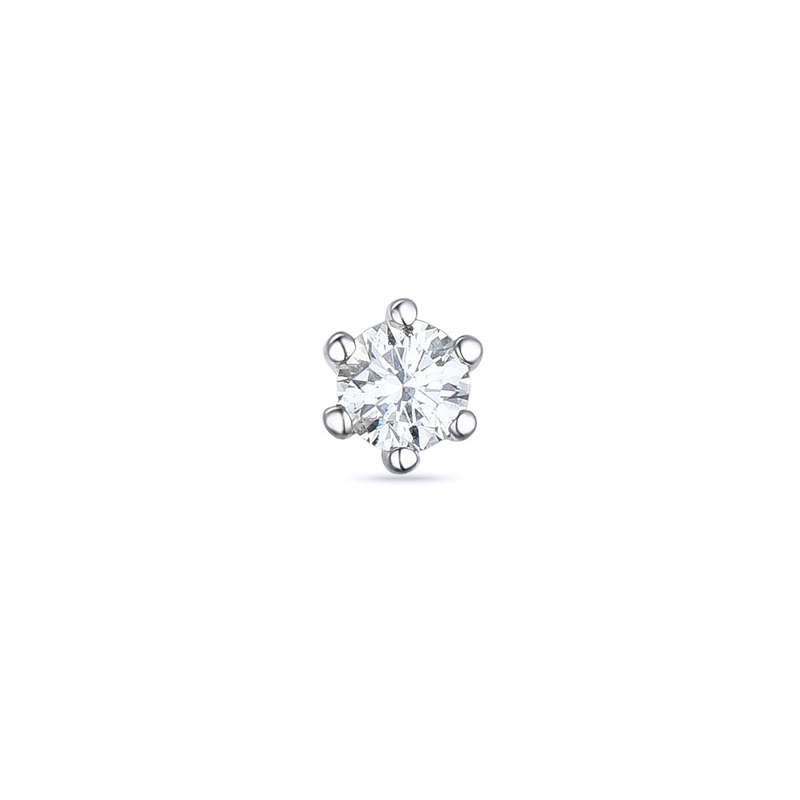 1 x 0,06 ct Diamant Solitärohrstecker in 14 Karat Weißgold mit Diamant - Ohrringe mit Solitär