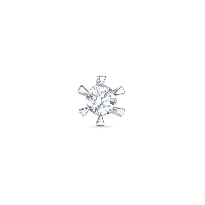 1 x 0,07 ct Diamant Solitärohrstecker in 14 Karat Weißgold mit Diamant - Ohrringe mit Solitär
