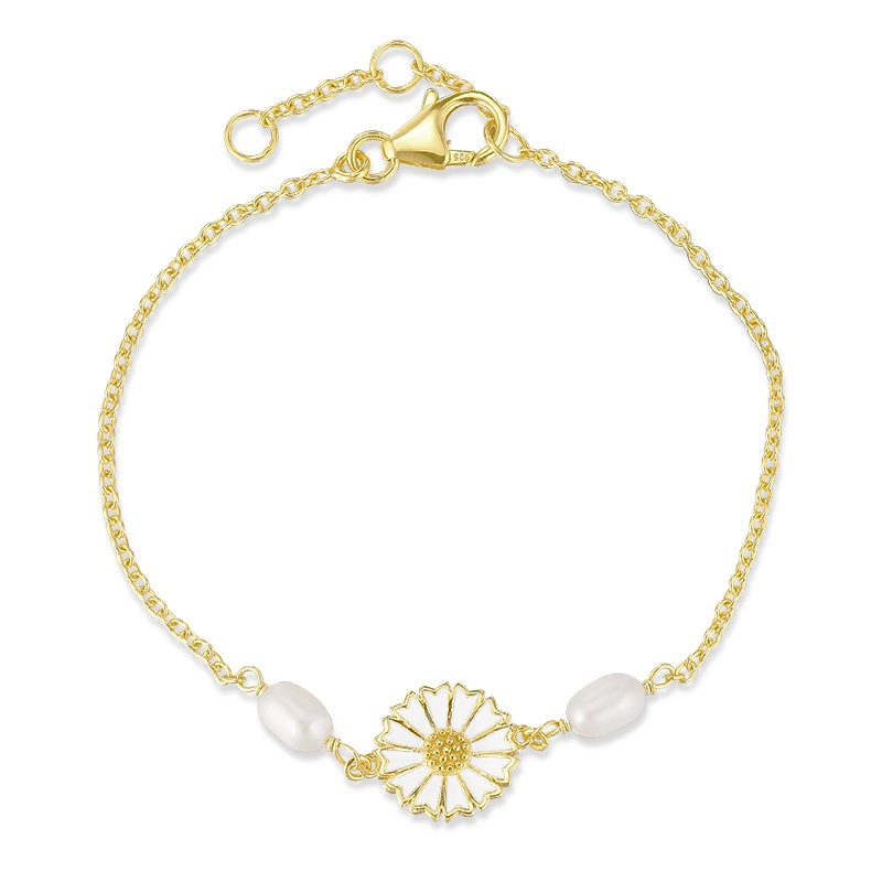 Marguerite Perle Armband aus vergoldetem Sterlingsilber - Schmuck mit Formen