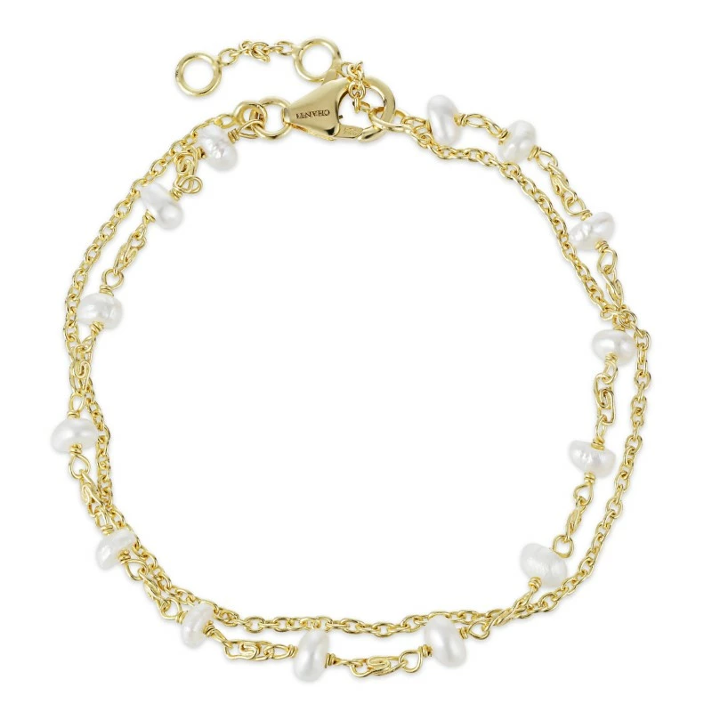Perle Armband aus vergoldetem Sterlingsilber x - Schmuck mit Steinen