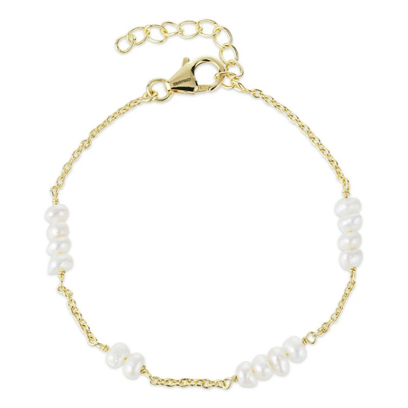 Perle Armband aus vergoldetem Sterlingsilber x 4 mm - Weiße Ringe - Kaufen Sie online einen Ring in Weiß - Günstig