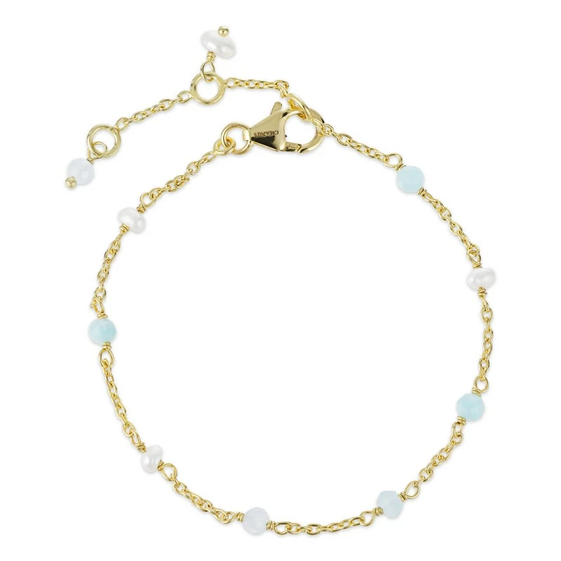Schmuckstein Armband aus vergoldetem Sterlingsilber x 4 mm - Loom Stones - Perlenschmuck - Schmuckstücke mit Perlen - Schnelle Lieferung