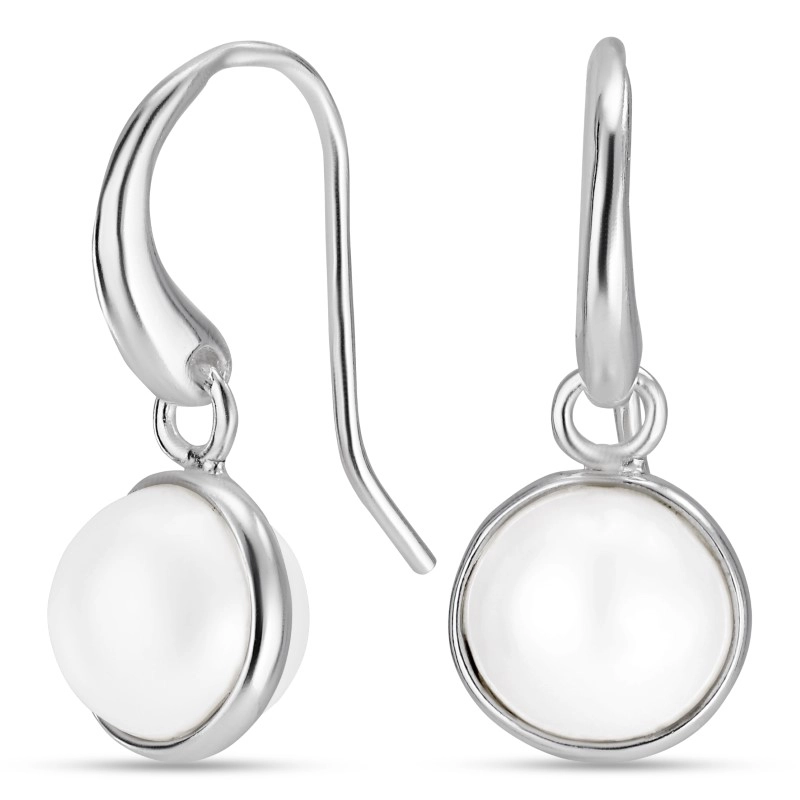 runden Perle Ohrringe in Silber - Loom Stones - Ohrringe